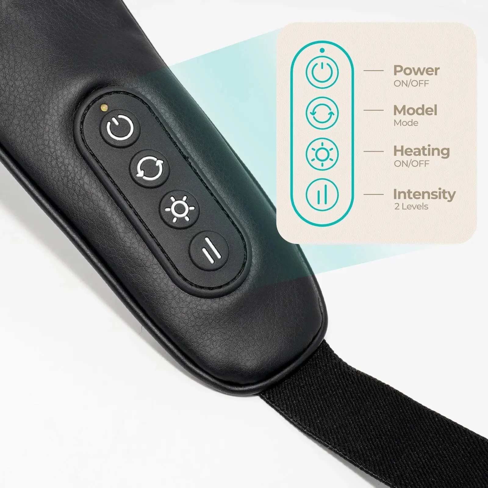 Aspria by NAIPO Massaggiatore per collo Shiatsu 5D con calore, ricaricabile, massaggiatore per spalle portatile per collo, spalle, schiena, gambe e massaggio completo del corpo, nero - Image 4