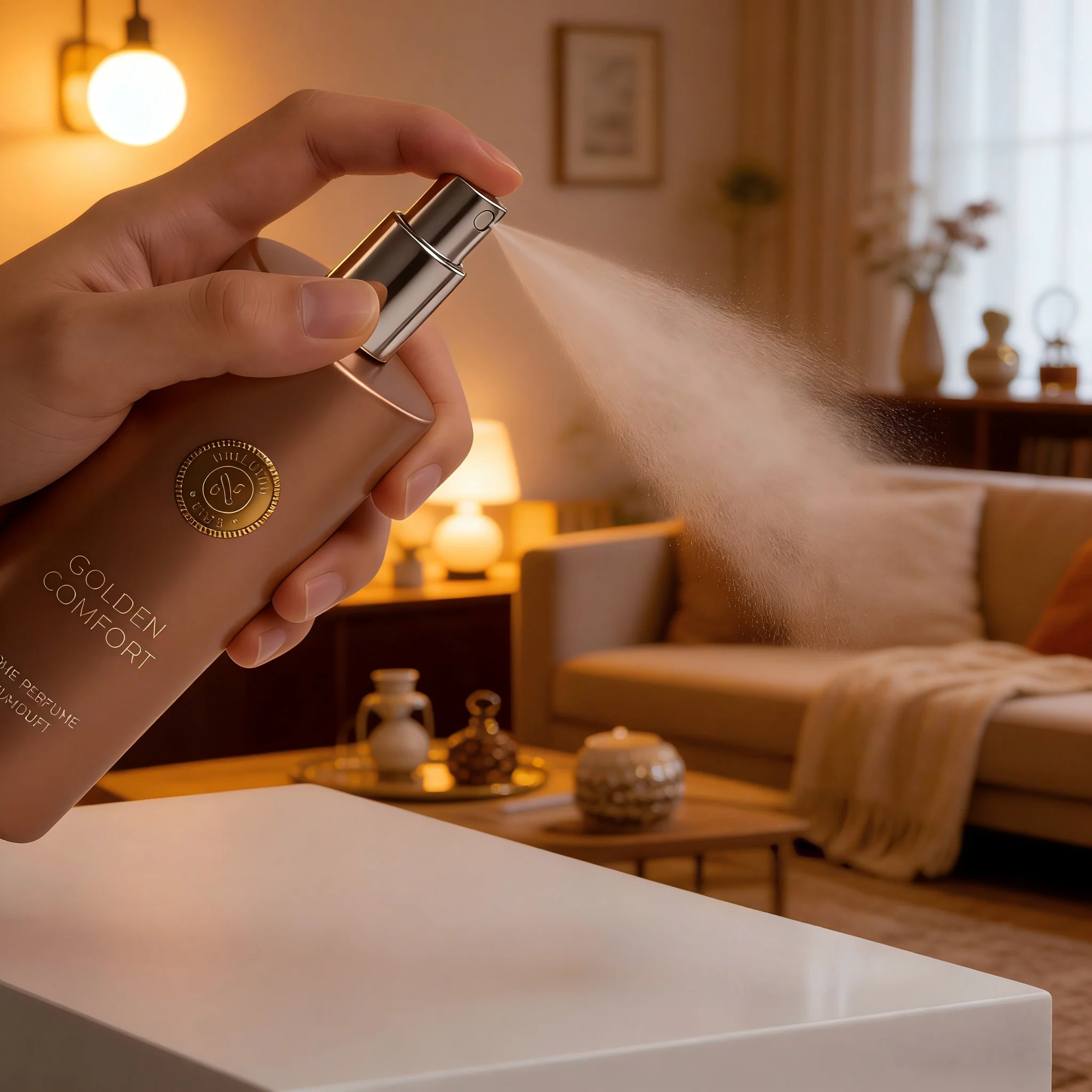 Set regalo Wellness Club GOLDEN COMFORT Vaniglia – Diffusore di incenso 100 ml + Spray profumato per ambienti 200 ml – Oli essenziali naturali – Per soggiorno, camera da letto, bagno, ufficio - Image 4