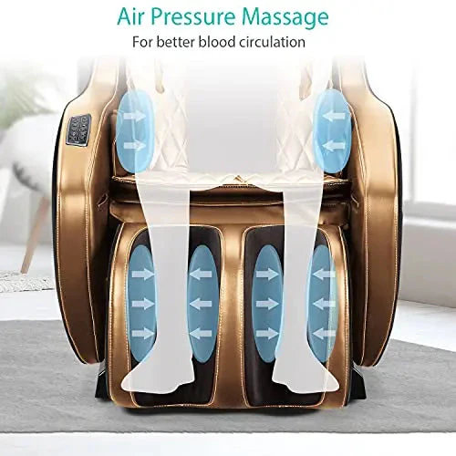 Poltrona massaggiante Aspria, poltrona massaggiante ergonomica con vari programmi di massaggio, poltrona reclinabile elettrica con Bluetooth, poltrona relax, sedile massaggiante salvaspazio per casa e ufficio (Marrone) - Image 5