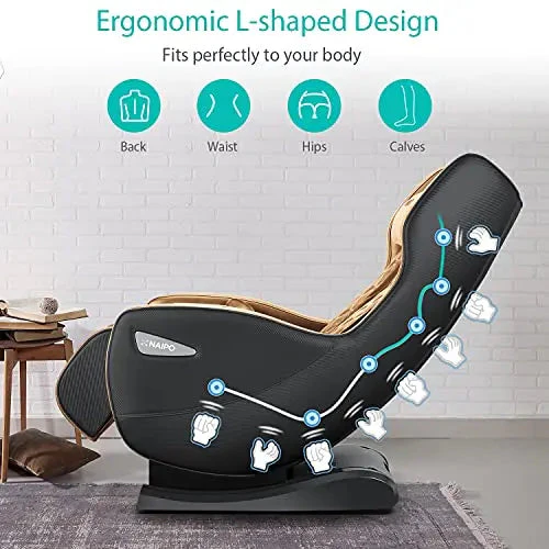 Poltrona massaggiante Aspria, poltrona massaggiante ergonomica con vari programmi di massaggio, poltrona reclinabile elettrica con Bluetooth, poltrona relax, sedile massaggiante salvaspazio per casa e ufficio (Marrone) - Image 6