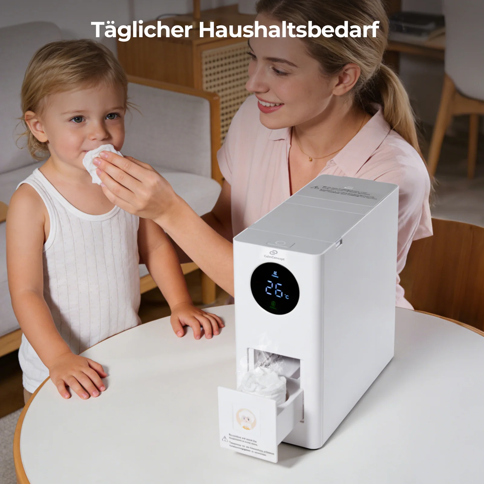 Dispenser di asciugamani caldi CalmConcept® Mini – Asciugamani monouso puliti e piacevolmente caldi per la casa e in viaggio, modello W2 - Image 4