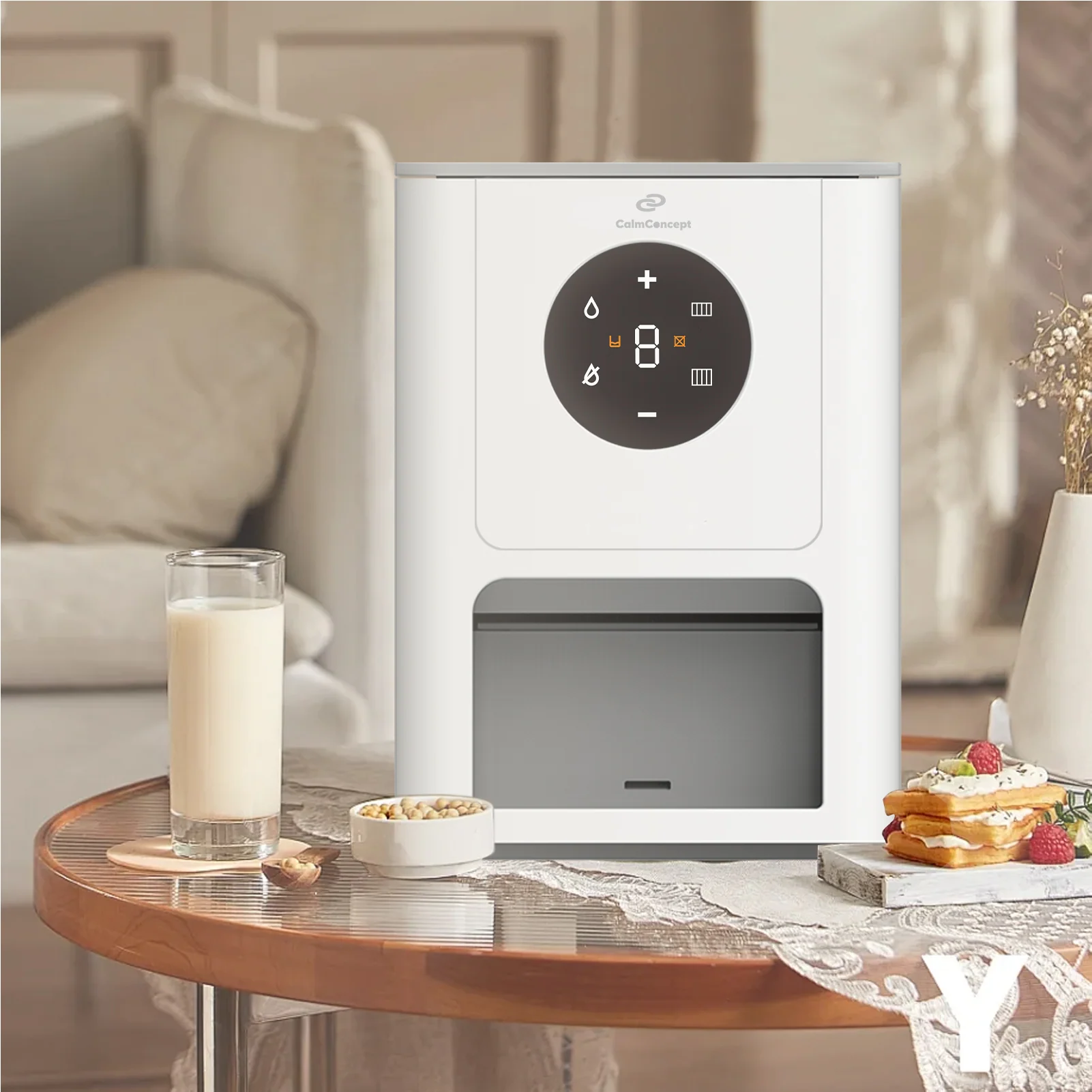 Dispenser di salviette calde CalmConcept®: salviette calde con la semplice pressione di un pulsante, con 9 livelli di umidità, 8 livelli di temperatura e un serbatoio d'acqua da 1400 ml, modello Q6 - Image 8
