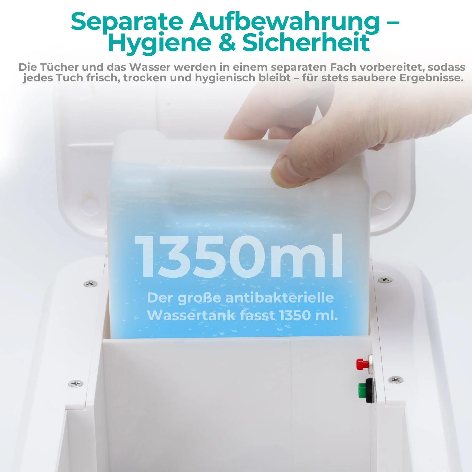 Dispenser di asciugamani caldi CalmConcept® con funzione di umidificazione e riscaldamento (fino a 60 °C), display LED, erogazione rapida in 2 secondi, scaldasalviette monouso igienico per spa, centri estetici, ristoranti e casa, modello A - Image 6