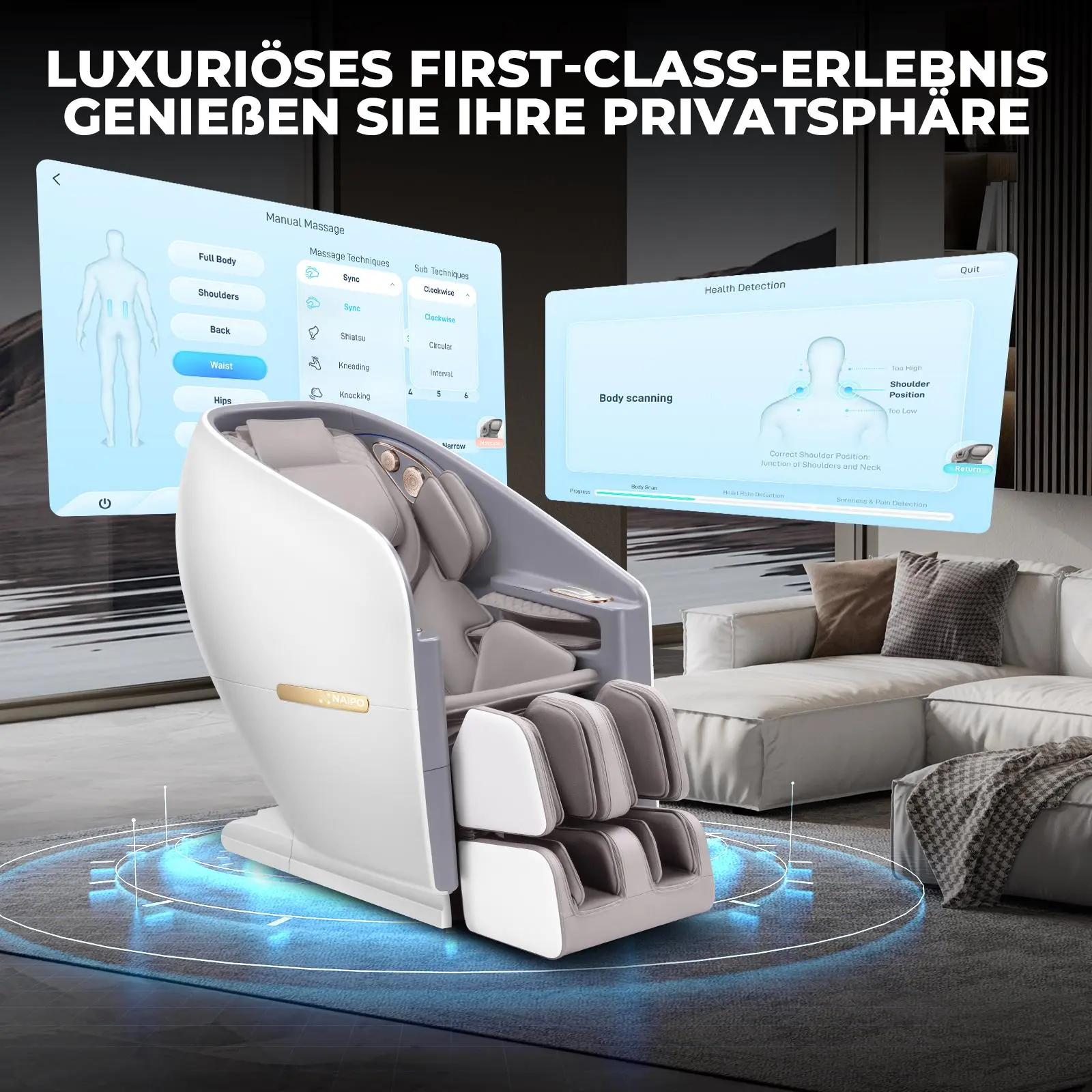 Poltrona massaggiante NAIPO SkySuite con AI - Image 3