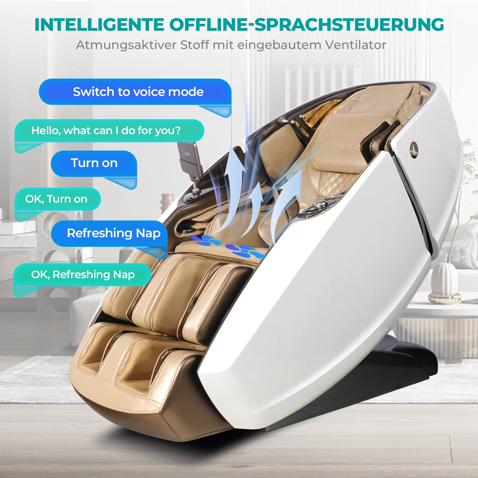 Poltrona massaggiante di alta gamma NAIPO modello L Space Capsule con intelligenza artificiale - Image 5