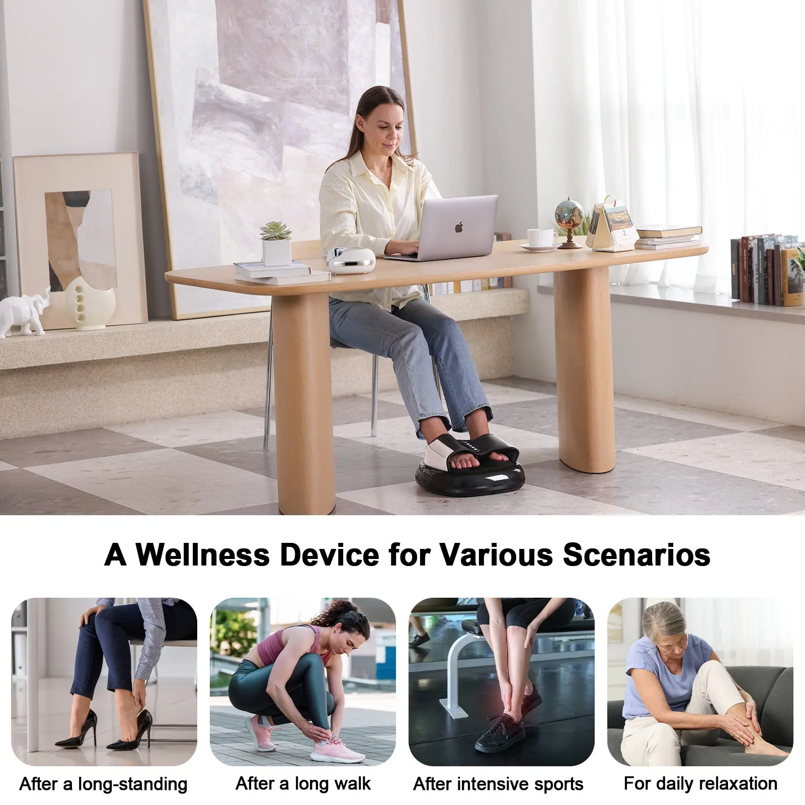 Massaggiatore plantare Naipo, massaggio plantare Shiatsu con funzione di calore, impastamento, compressione dell'aria, 3 modalità opzionali, intensità regolabile e timer per il relax - Image 3