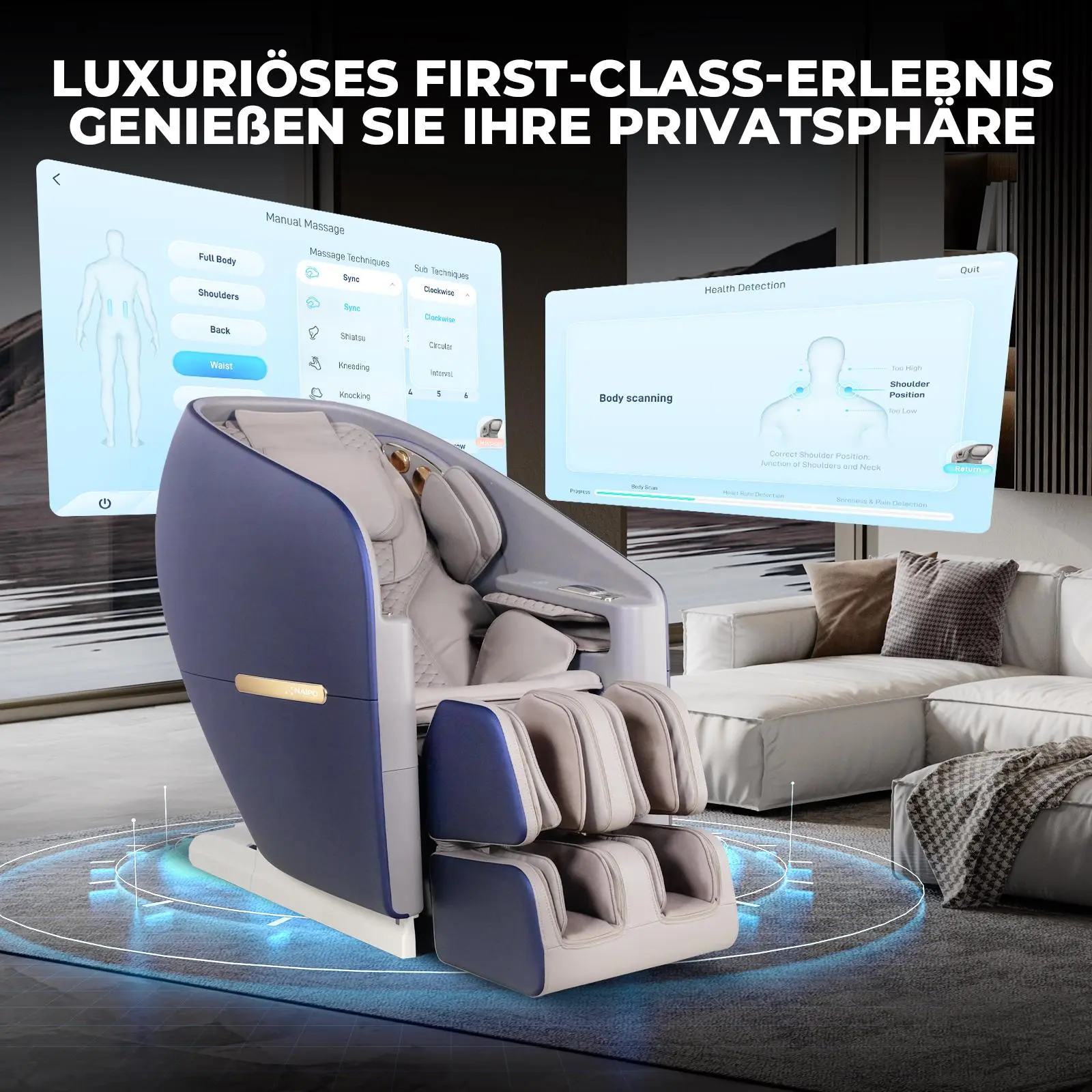 Poltrona massaggiante NAIPO SkySuite con AI - Image 3