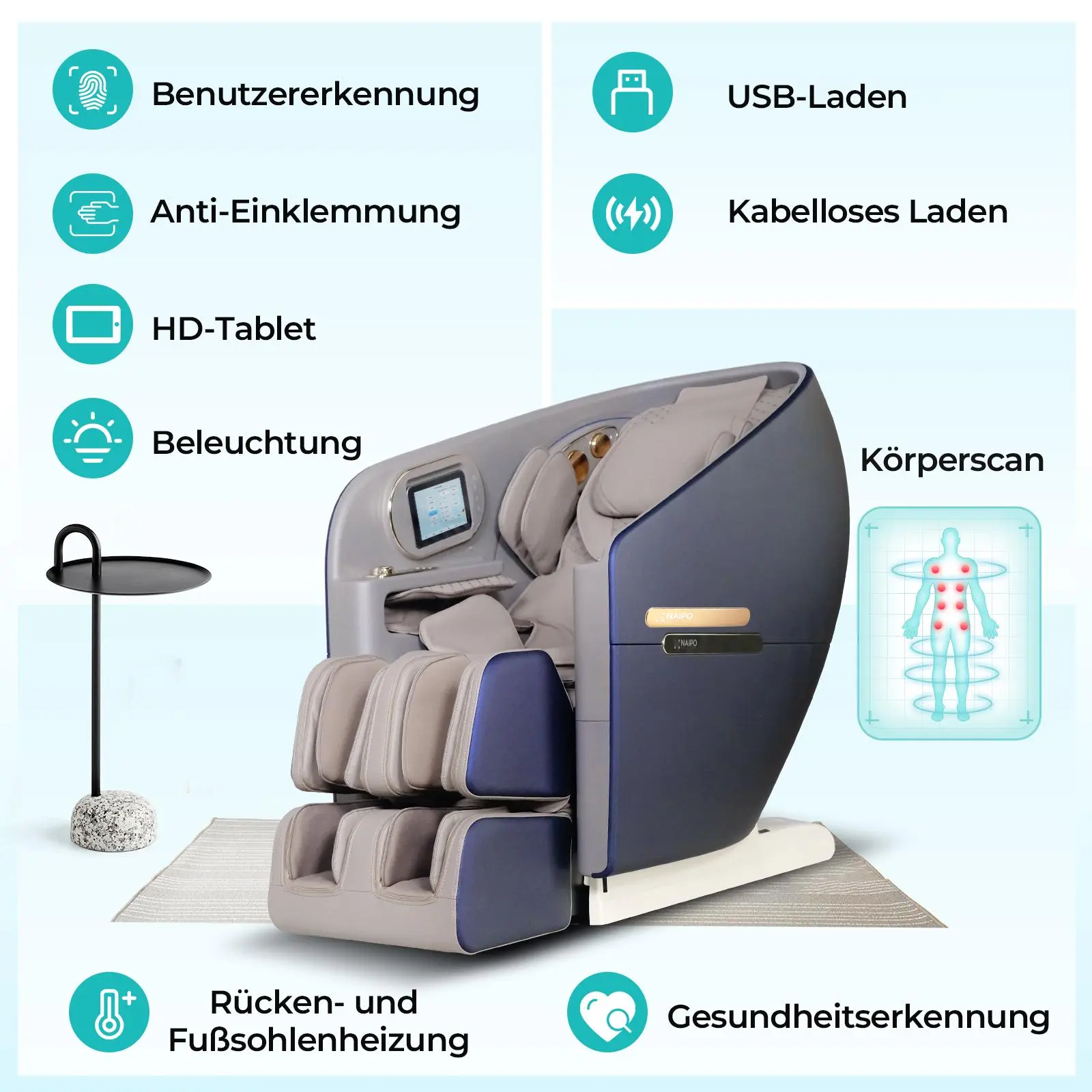 Poltrona massaggiante NAIPO SkySuite con AI - Image 7