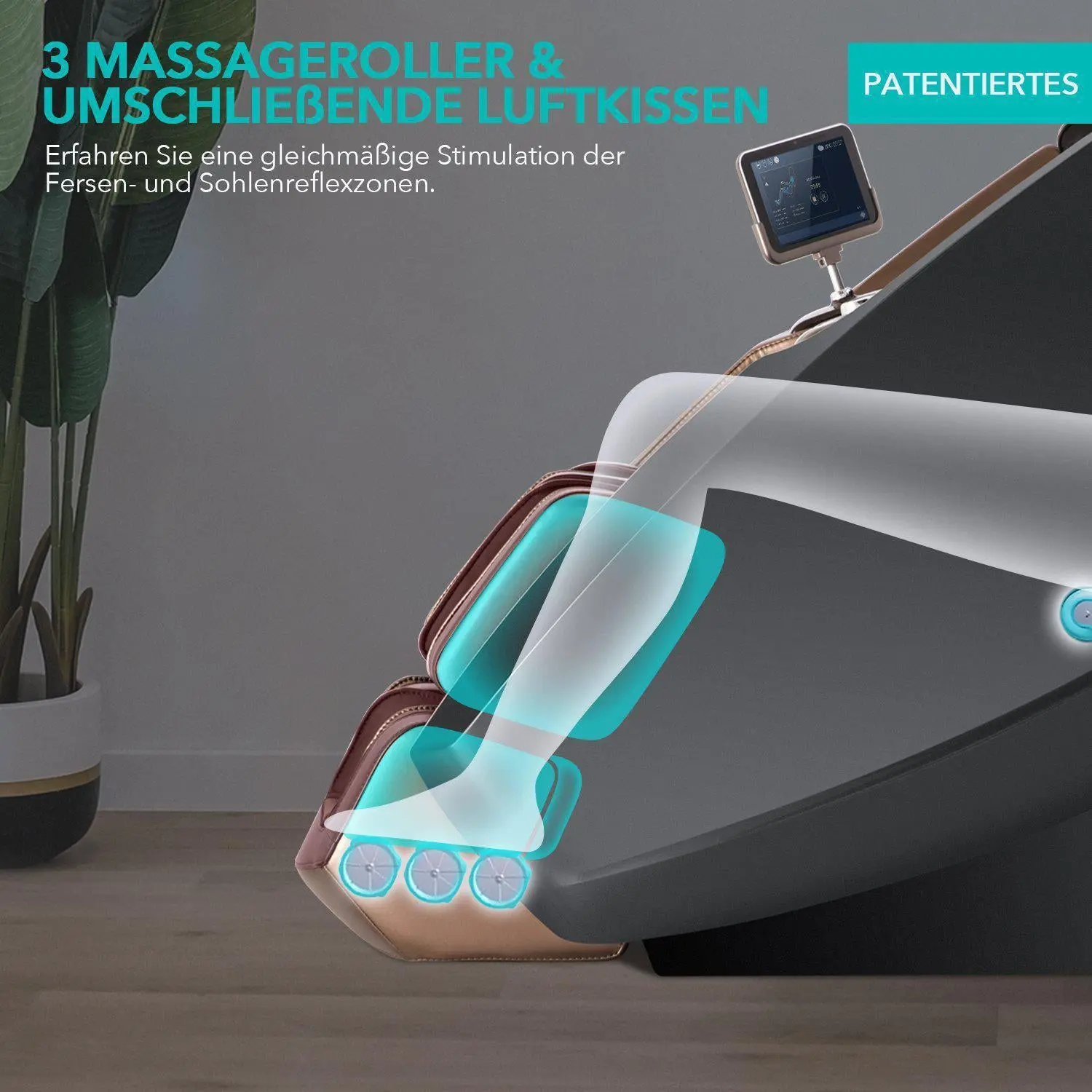 Poltrona da massaggio extra lusso NAIPO 4D, design a capsula spaziale, tablet integrato - Image 7