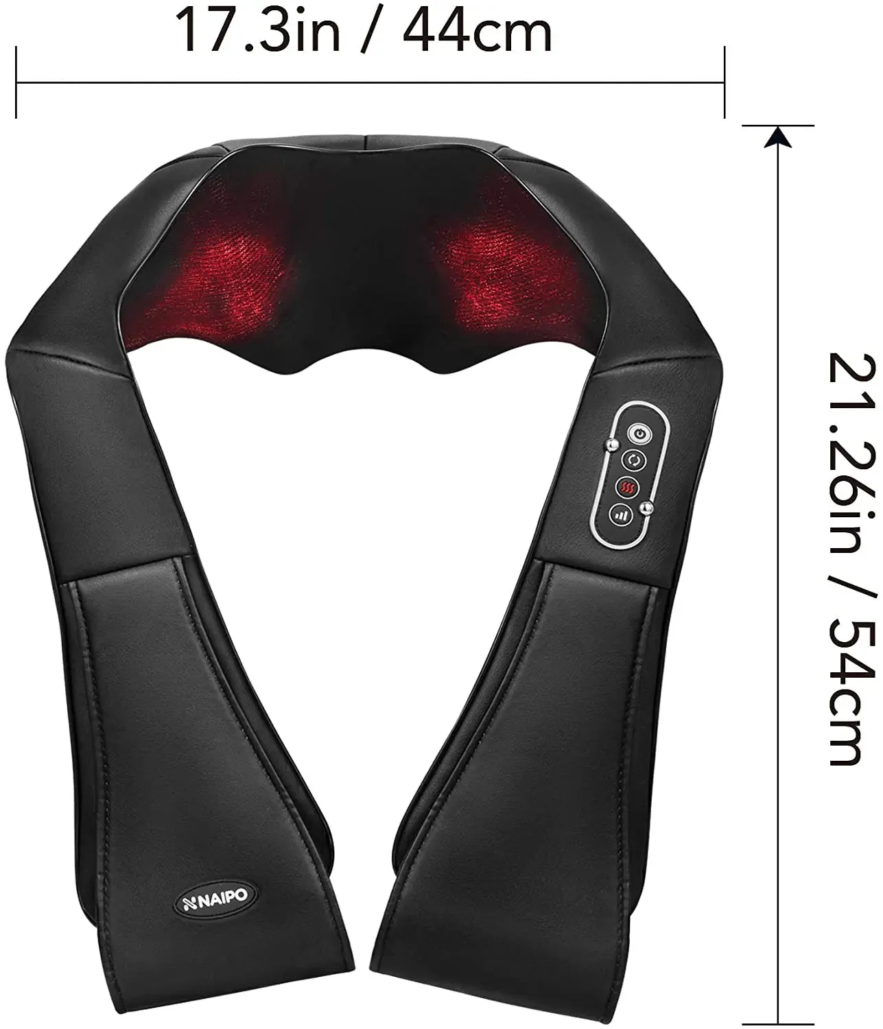 Massaggiatore Shiatsu per collo, schiena e spalle NAIPO con calore a infrarossi, cablato - Usato - Image 10