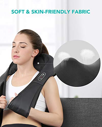 Massaggiatore Shiatsu NAIPO, per collo schiena spalle, funzione calore a infrarossi, cablato - modello più recente - Image 3