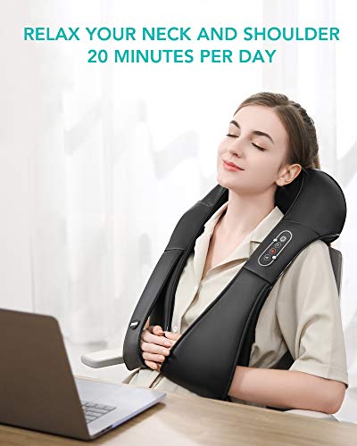 Massaggiatore Shiatsu NAIPO, per collo schiena spalle, funzione calore a infrarossi, cablato - modello più recente - Image 4