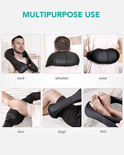 Massaggiatore Shiatsu NAIPO, per collo schiena spalle, funzione calore a infrarossi, cablato - modello più recente - Image 5