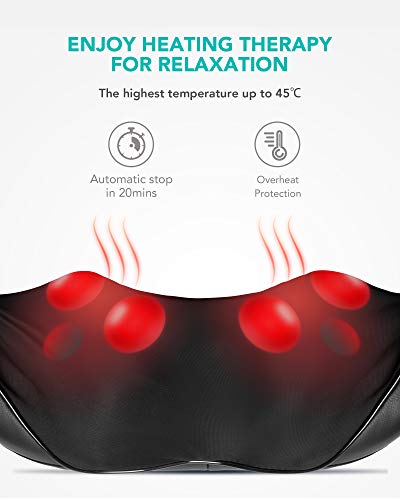 Massaggiatore Shiatsu NAIPO, per collo schiena spalle, funzione calore a infrarossi, cablato - modello più recente - Image 7