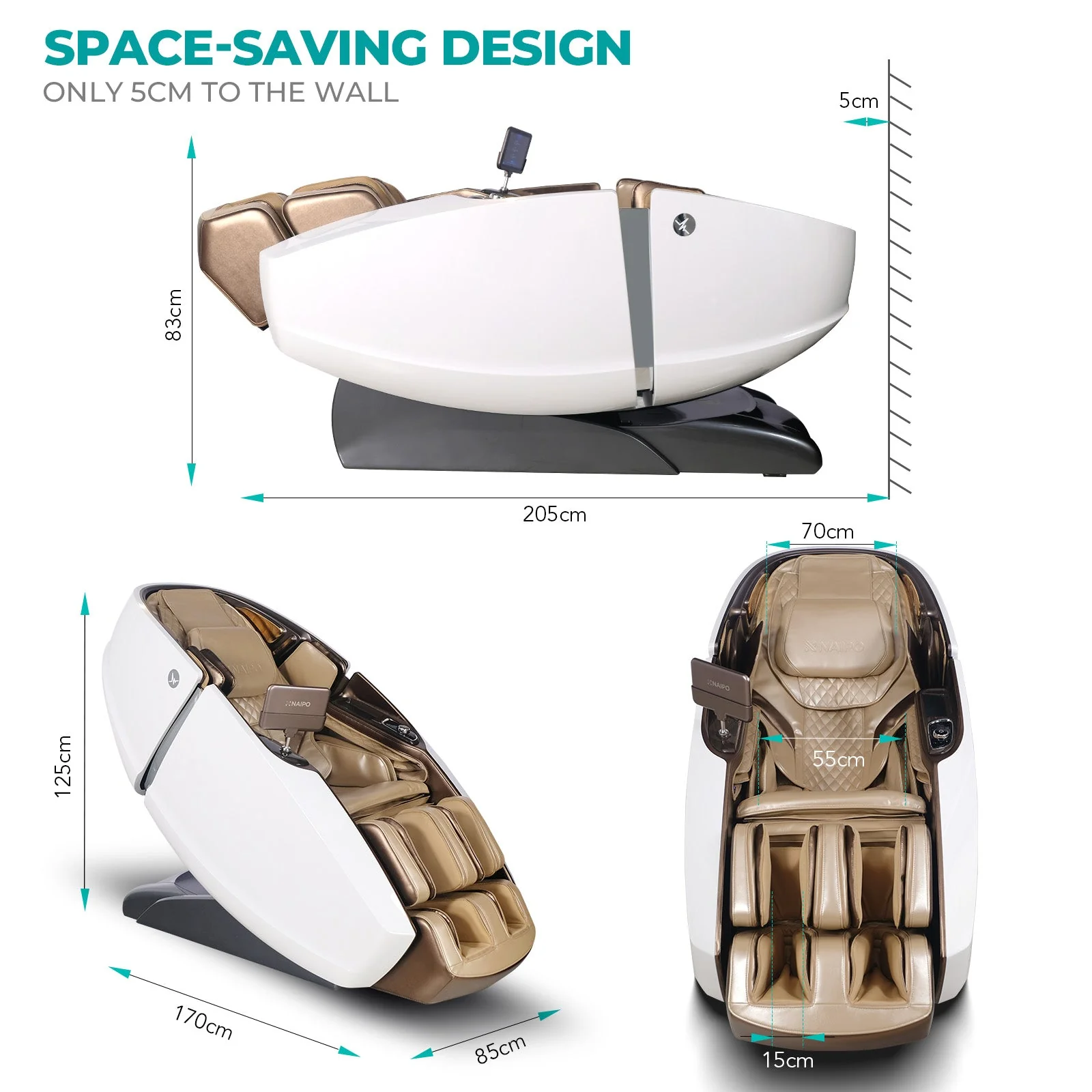 Poltrona massaggiante di alta gamma NAIPO modello L Space Capsule con intelligenza artificiale - Image 10