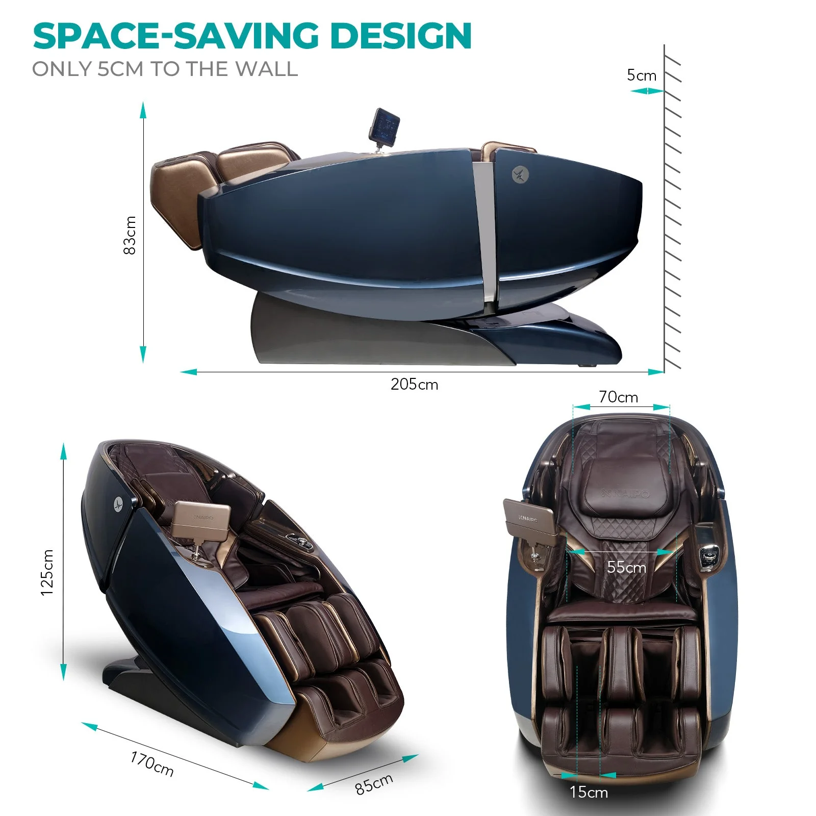 Poltrona massaggiante di alta gamma NAIPO modello L Space Capsule con intelligenza artificiale - Image 12
