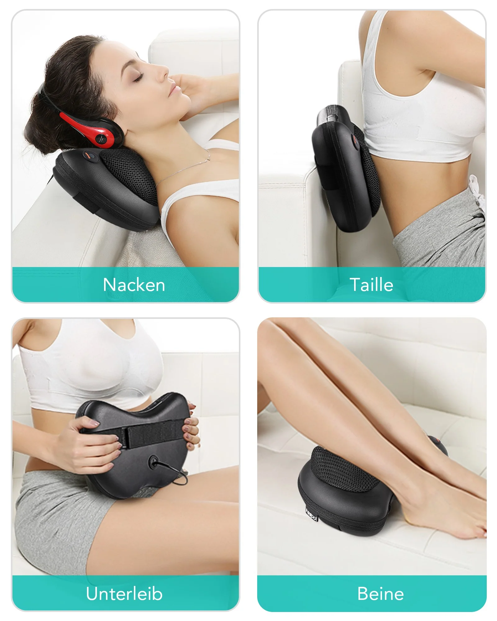 Naipo massaggiatore Cuscino massaggiante shiatsu con funzione  calore, per collo spalle schiena - Image 7