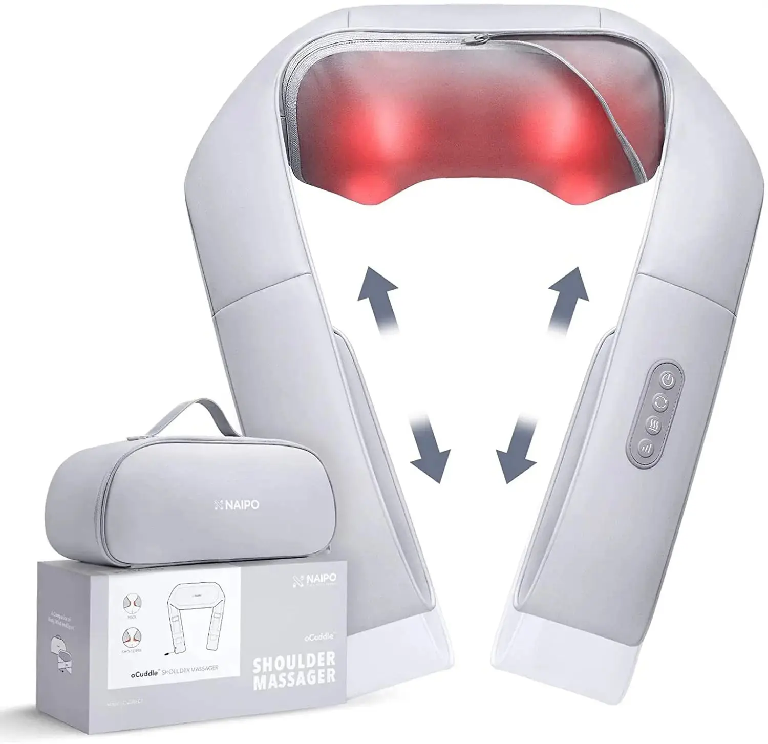 NAIPO oCuddle™️ Massaggiatore Shiatsu, Infrarossi, incl. Borsa per il trasporto, Massaggiatore per il collo - Image 12