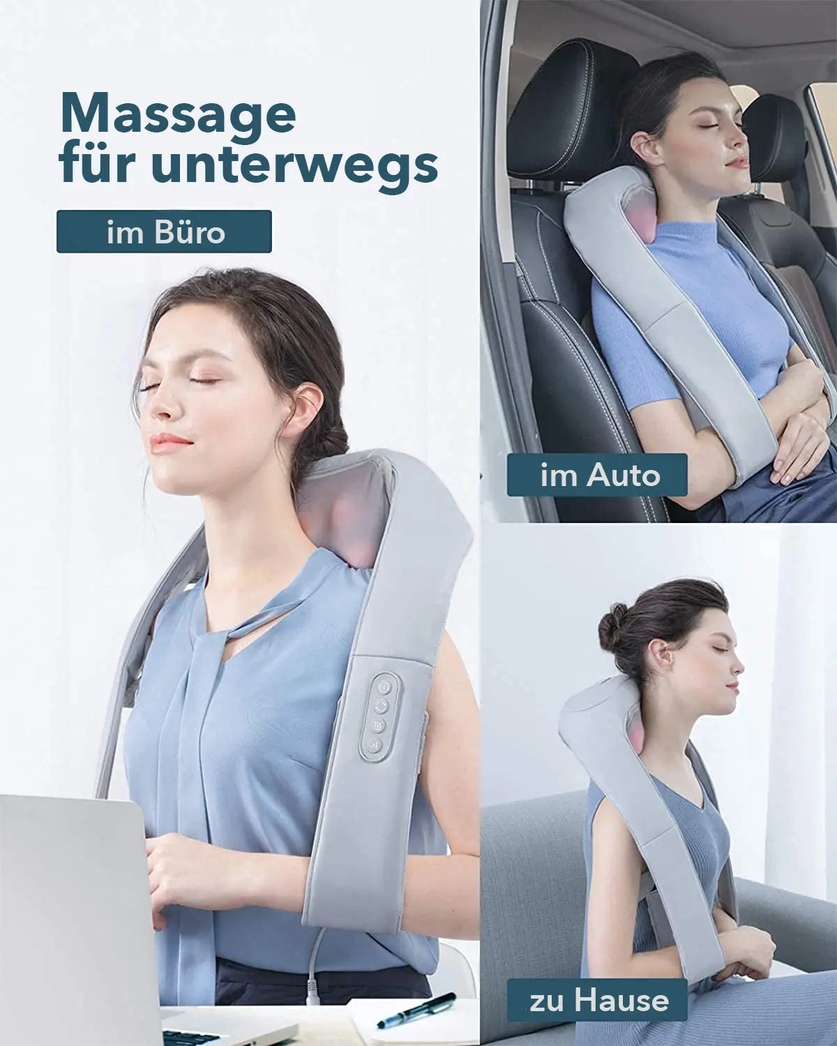 NAIPO oCuddle™️ Massaggiatore Shiatsu, Infrarossi, incl. Borsa per il trasporto, Massaggiatore per il collo - Image 9