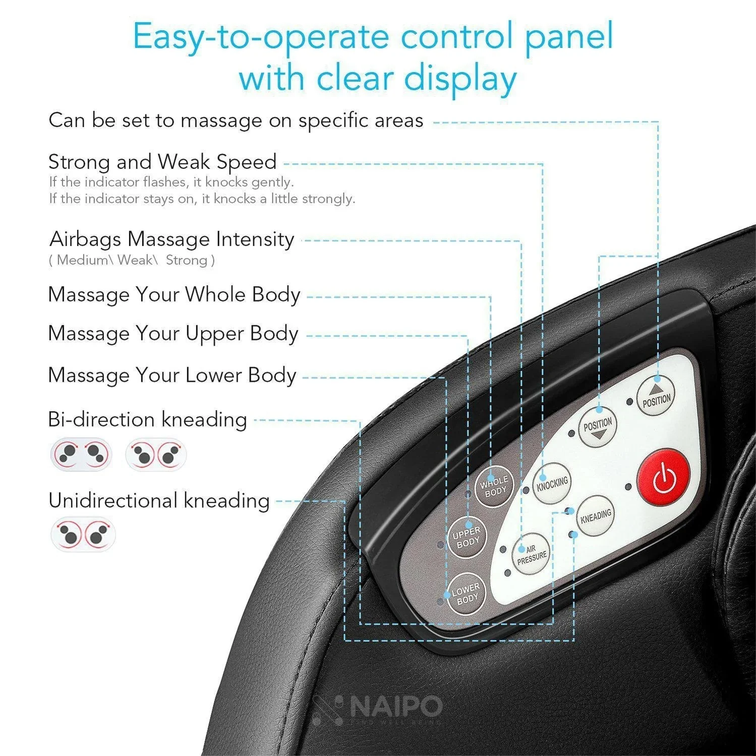 Poltrona massaggiante Shiatsu NAIPO modello A SpaceSaver - Image 4